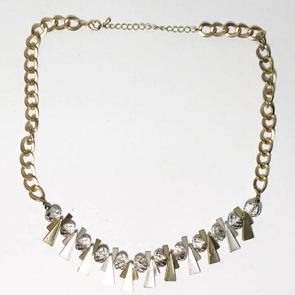 Jewel Gold Silver Statement Necklace - Picture 1 of 2